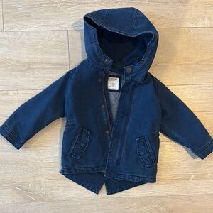 Kids Blue Hooded Jean Jacket